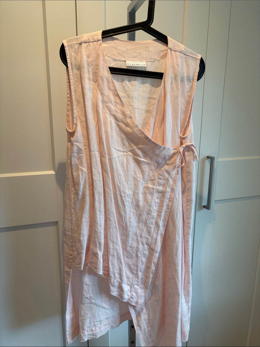 bryn Walker Soft Pink Asymmetrical Wrap Top